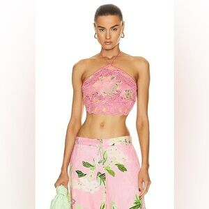 HEMANT AND NANDITA Pakhi Crop Top in Pink NWT‎ Large